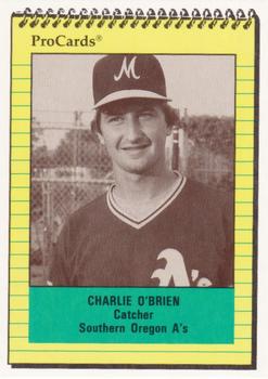 1991 ProCards Southern Oregon A's Anniversary #SOA33 Charlie O'Brien Front
