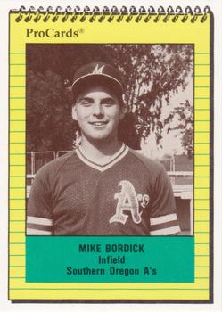 1991 ProCards Southern Oregon A's Anniversary #SOA34 Mike Bordick Front