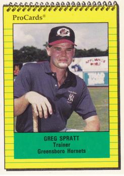 1991 ProCards #NNO Greg Spratt Front