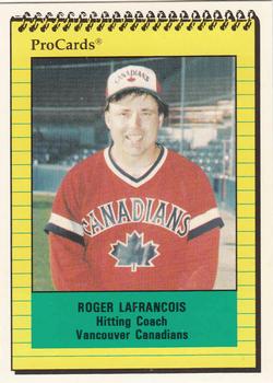 1991 ProCards #1611 Roger LaFrancois Front