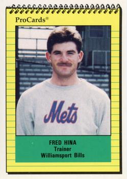 1991 ProCards #NNO Fred Hina Front