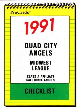 1991 ProCards #2648 Checklist Front