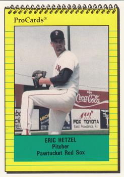 1991 ProCards #32 Eric Hetzel Front