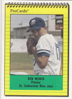 1991 ProCards #3396 Ben Weber Front