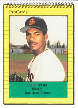 1991 ProCards #8 Pedro Pena Front