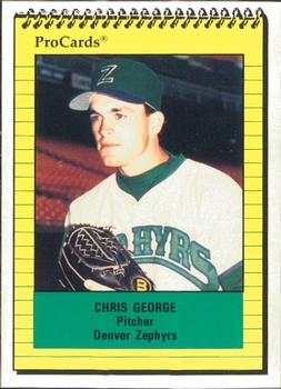 1991 ProCards #119 Chris George Front