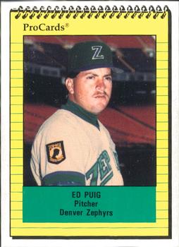 1991 ProCards #123 Ed Puig Front