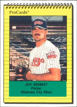 1991 ProCards #172 Jeff Bronkey Front