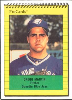 1991 ProCards #202 Gregg Martin Front