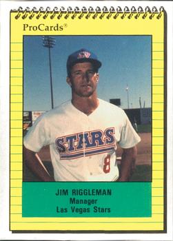 1991 ProCards #253 Jim Riggleman Front