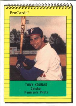 1991 ProCards #380 Tony Kounas Front