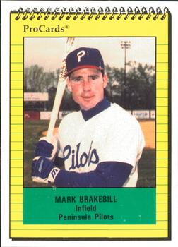 1991 ProCards #383 Mark Brakebill Front