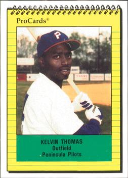 1991 ProCards #393 Kelvin Thomas Front