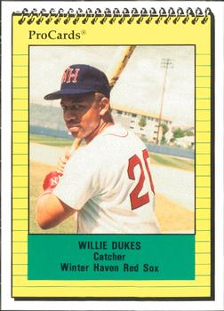 1991 ProCards #493 Willie Dukes Front
