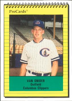 1991 ProCards #611 Van Snider Front