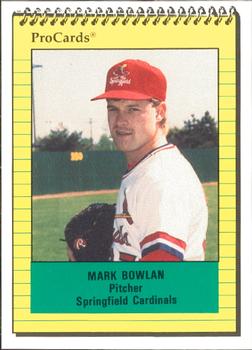1991 ProCards #734 Mark Bowlan Front