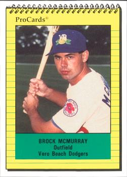 1991 ProCards #788 Brock McMurray Front