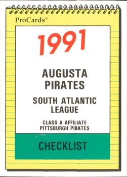1991 ProCards #825 Checklist Front