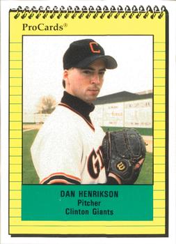 1991 ProCards #828 Dan Henrikson Front