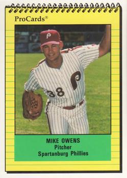 1991 ProCards #895 Mike Owens Front