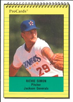 1991 ProCards #927 Richie Simon Front