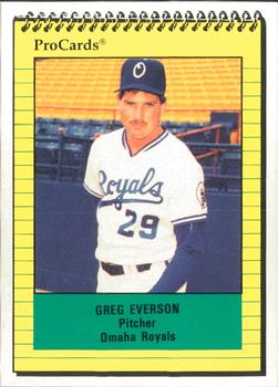 1991 ProCards #1030 Greg Everson Front