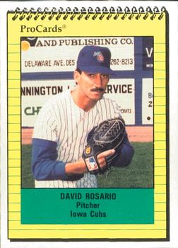 1991 ProCards #1060 David Rosario Front