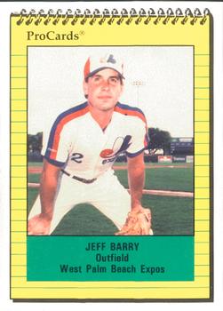 1991 ProCards #1239 Jeff Barry Front