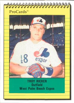 1991 ProCards #1242 Troy Ricker Front