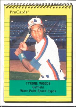 1991 ProCards #1243 Tyrone Woods Front