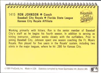 1991 ProCards #1415 Ron Johnson Back