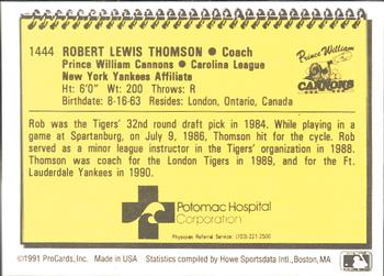 1991 ProCards #1444 Rob Thomson Back