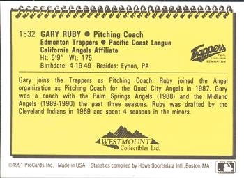 1991 ProCards #1532 Gary Ruby Back