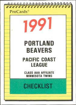 1991 ProCards #1585 Checklist Front