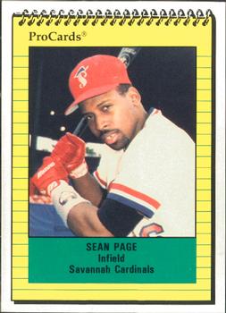 1991 ProCards #1661 Sean Page Front