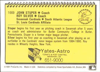 1991 ProCards #1669 John Stuper / Roy Silver Back