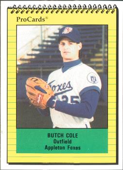1991 ProCards #1728 Butch Cole Front