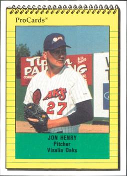 1991 ProCards #1737 Jon Henry Front