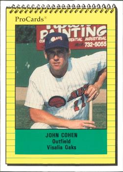 1991 ProCards #1752 John Cohen Front