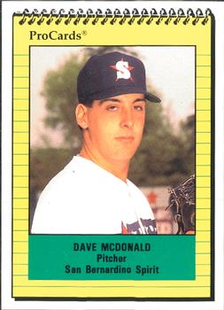 1991 ProCards #1985 Dave McDonald Front