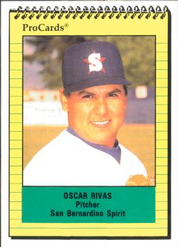 1991 ProCards #1988 Oscar Rivas Front