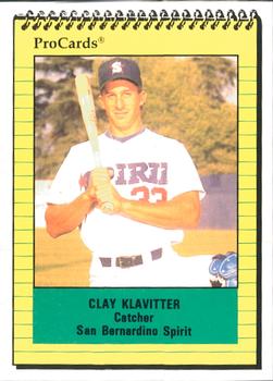 1991 ProCards #1989 Clay Klavitter Front