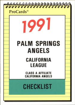 1991 ProCards #2036 Checklist Front