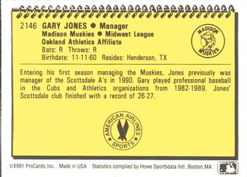 1991 ProCards #2146 Gary Jones Back