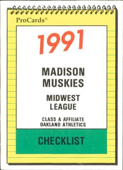 1991 ProCards #2148 Checklist Front