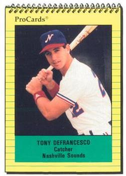 1991 ProCards #2159 Tony DeFrancesco Front