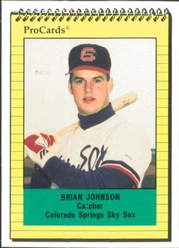 1991 ProCards #2186 Brian Johnson Front