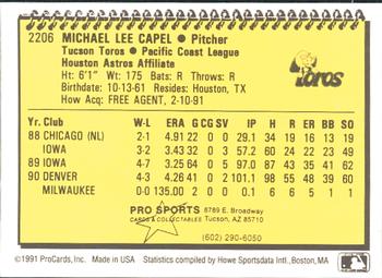 1991 ProCards #2206 Mike Capel Back