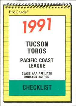 1991 ProCards #2231 Checklist Front