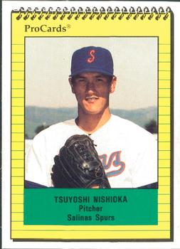 1991 ProCards #2241 Tsuyoshi Nishioka Front